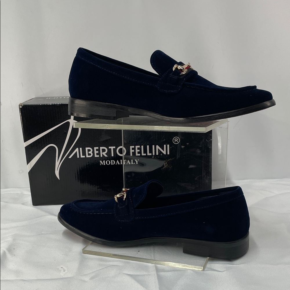 ALBERTO FELLINI BLUE VELVET LOAFERS FTL-02-194